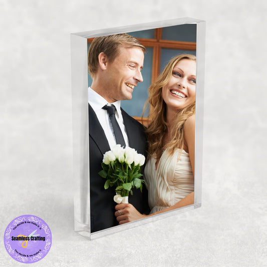 Personalised Acrylic Glass Photo Frame Block, Plague Photo Glass Block, Custom image , Photo Print,  3D Photo gift, Photo Glass Print