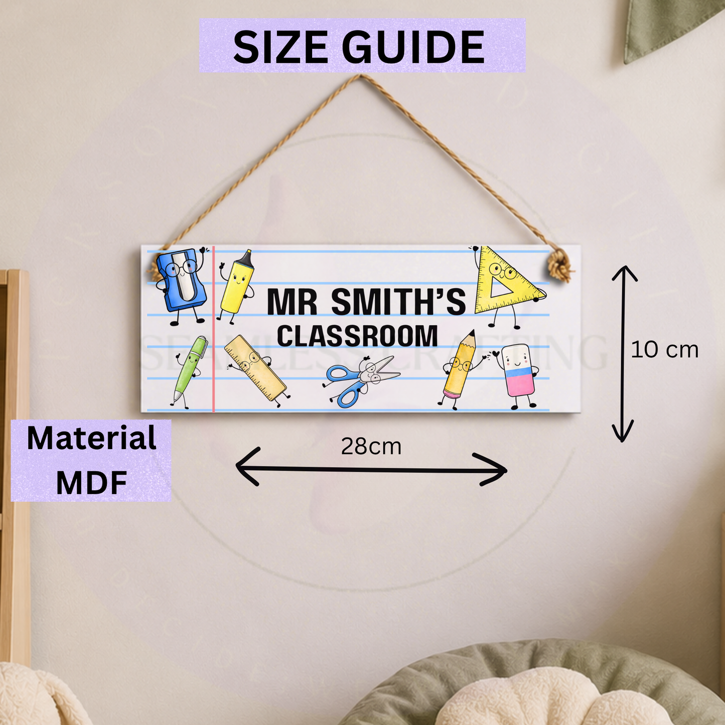 Personalised Teacher Classroom Sign | Custom MDF Door Plaque