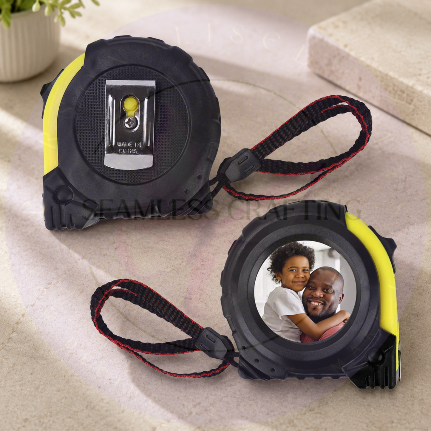 Custom tape measure with family photo keepsake design
