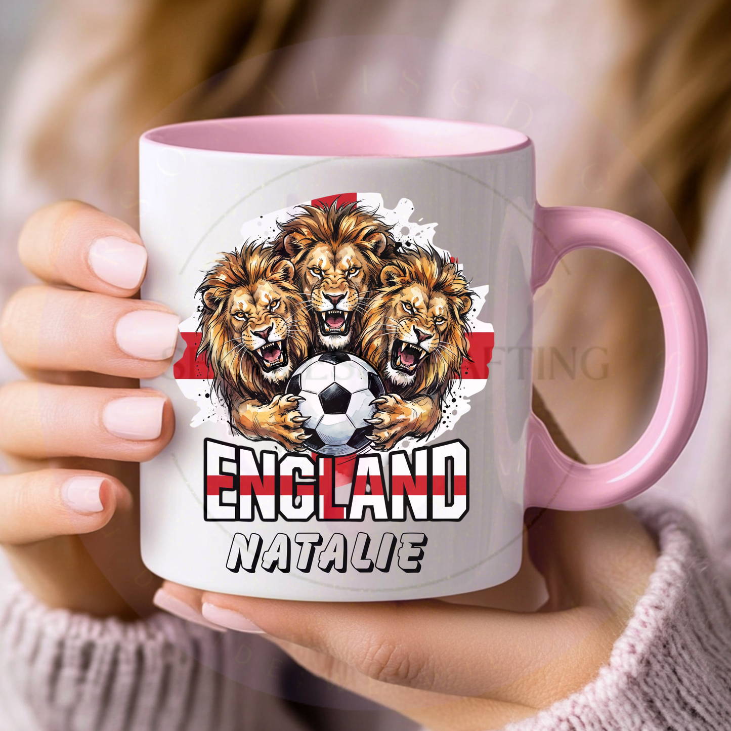 Personalised England Football Mug Gift | Custom Name Fan Mug | 11 oz Ceramic or 16 oz Frosted Tankard