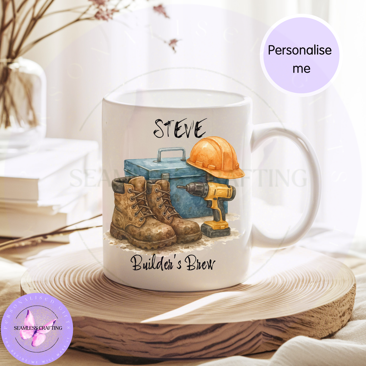 builder gift mug for dad construction worker personalised coffee cup
