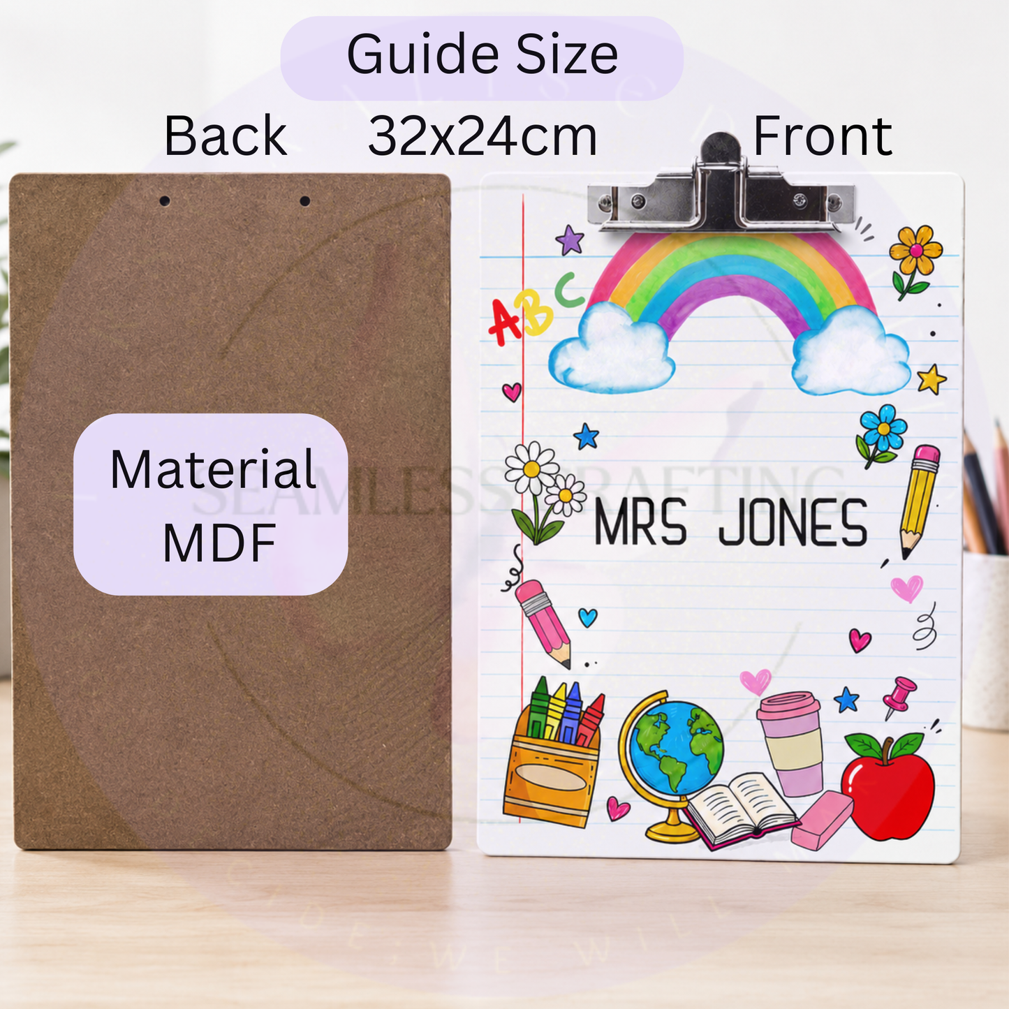 Personalised classroom clipboard gift for teachers