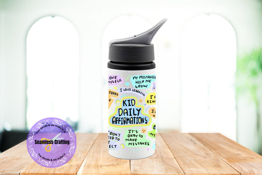 Personalised Kids Daily Affirmation Bottle, Tumbler, Kids Daily Affirmation , Hydration Kids Bottle, Boost Self-Esteem and Confidence , PE