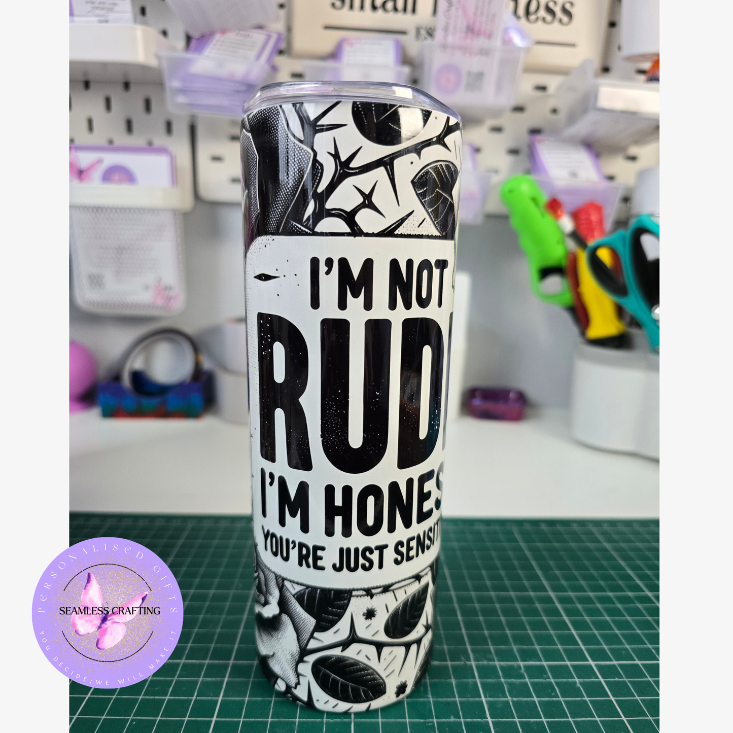 novelty rude quote tumbler stainless steel travel mug with straw