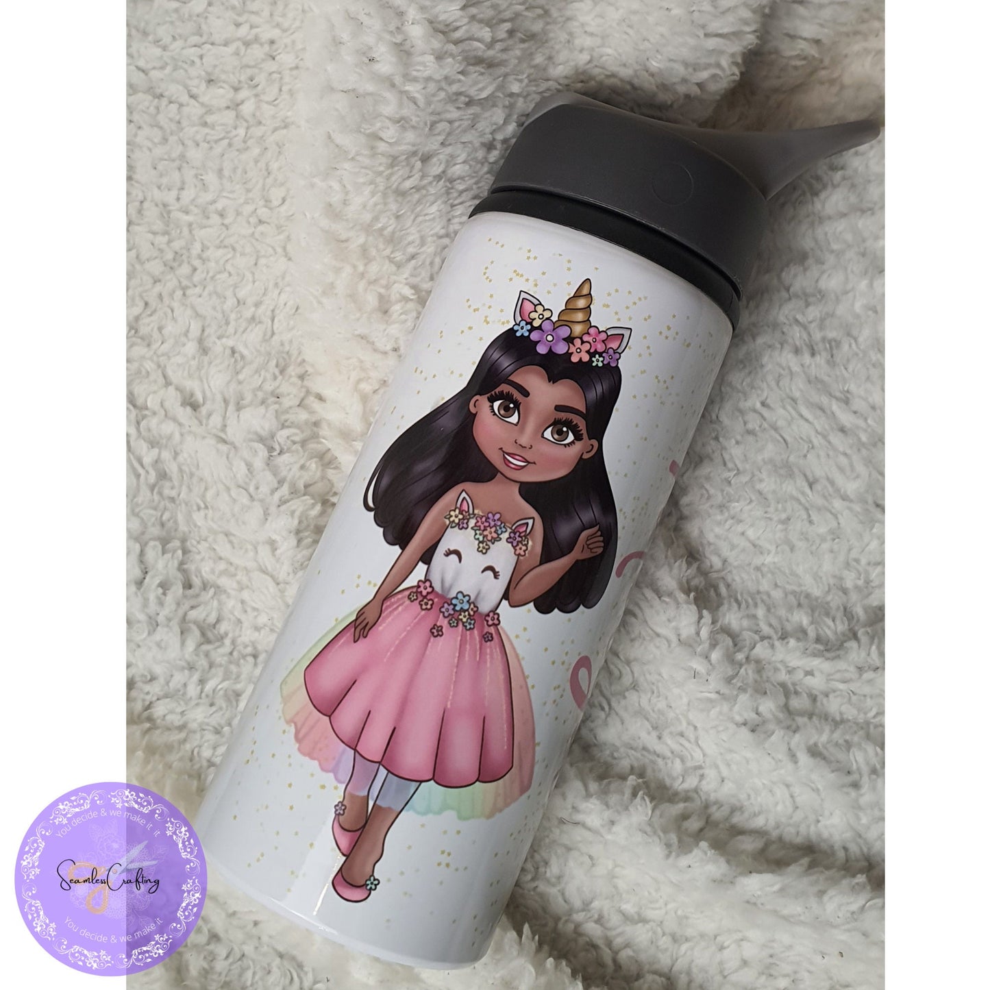 Personalised unicorn water bottle, Kids waterbottle, Nursery drinks bottle , Aluminium BPA Free bottle, Gift for birthday, Unicorn fan