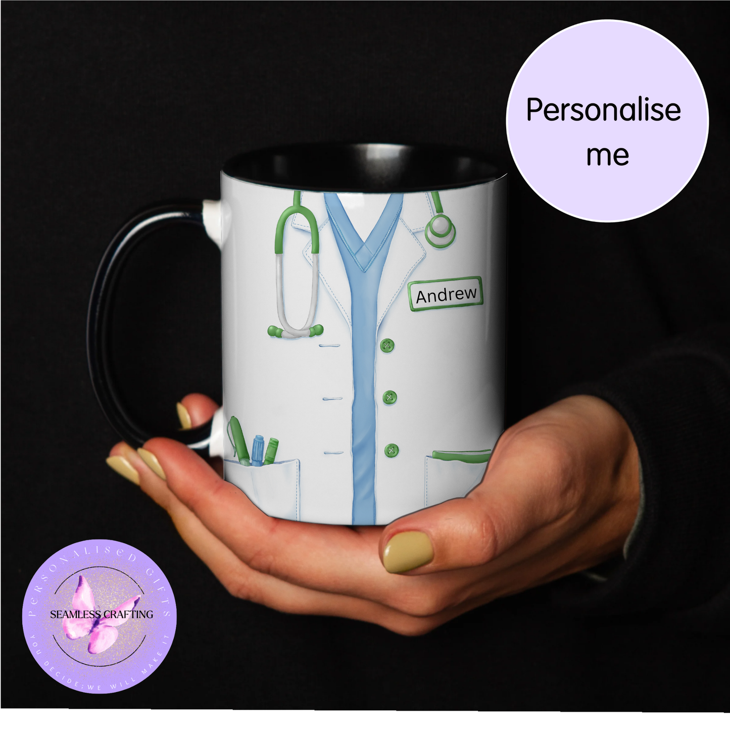 Personalised Doctor Mug & Travel Cup – Custom Name Medical Gift for GP, Nurse, Student Doctor
