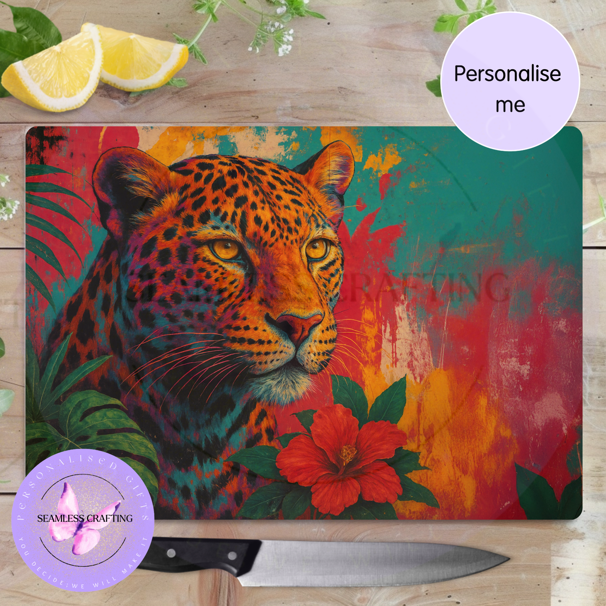 personalised worktop saver glass chopping board gift for dad