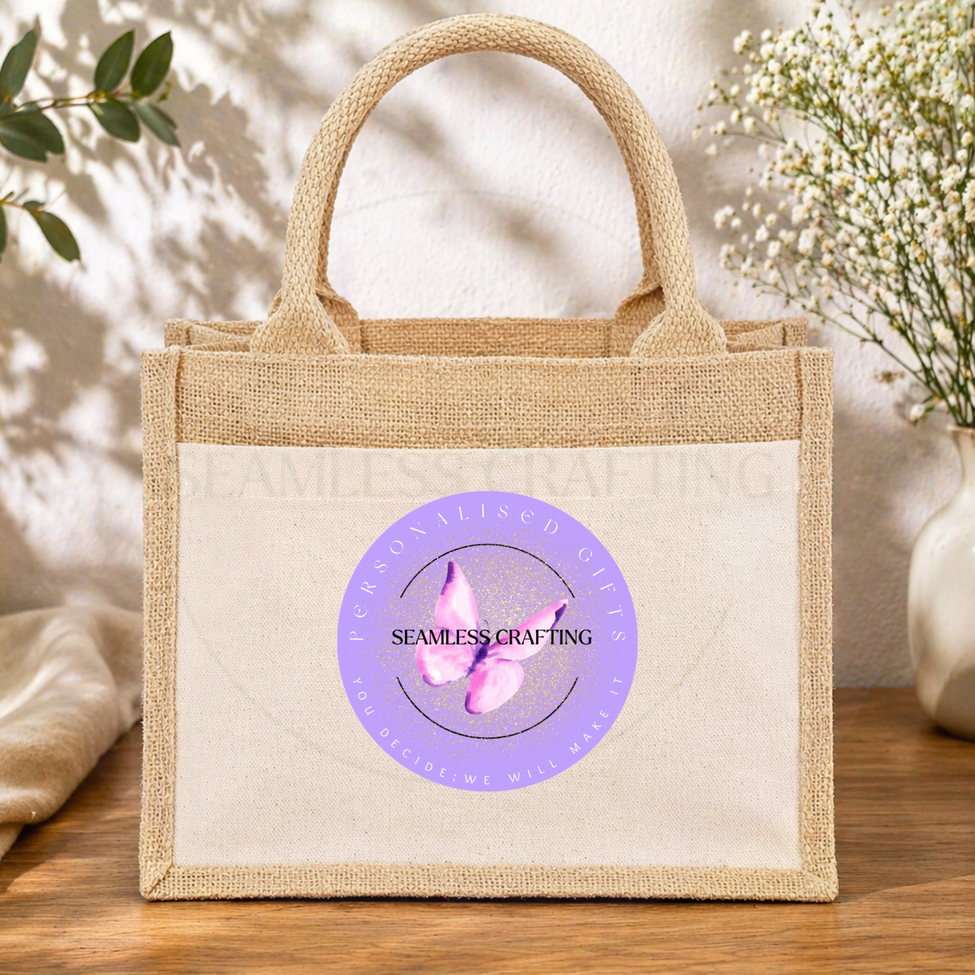 jute bag size options personalised shopping bags