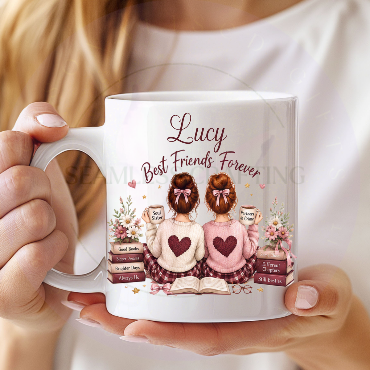 Personalised best friend mug with custom name and Best Friends Forever design