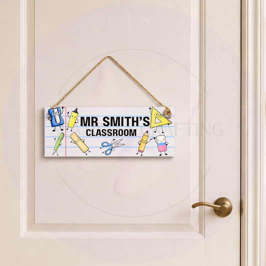 Personalised Teacher Classroom Sign | Custom MDF Door Plaque