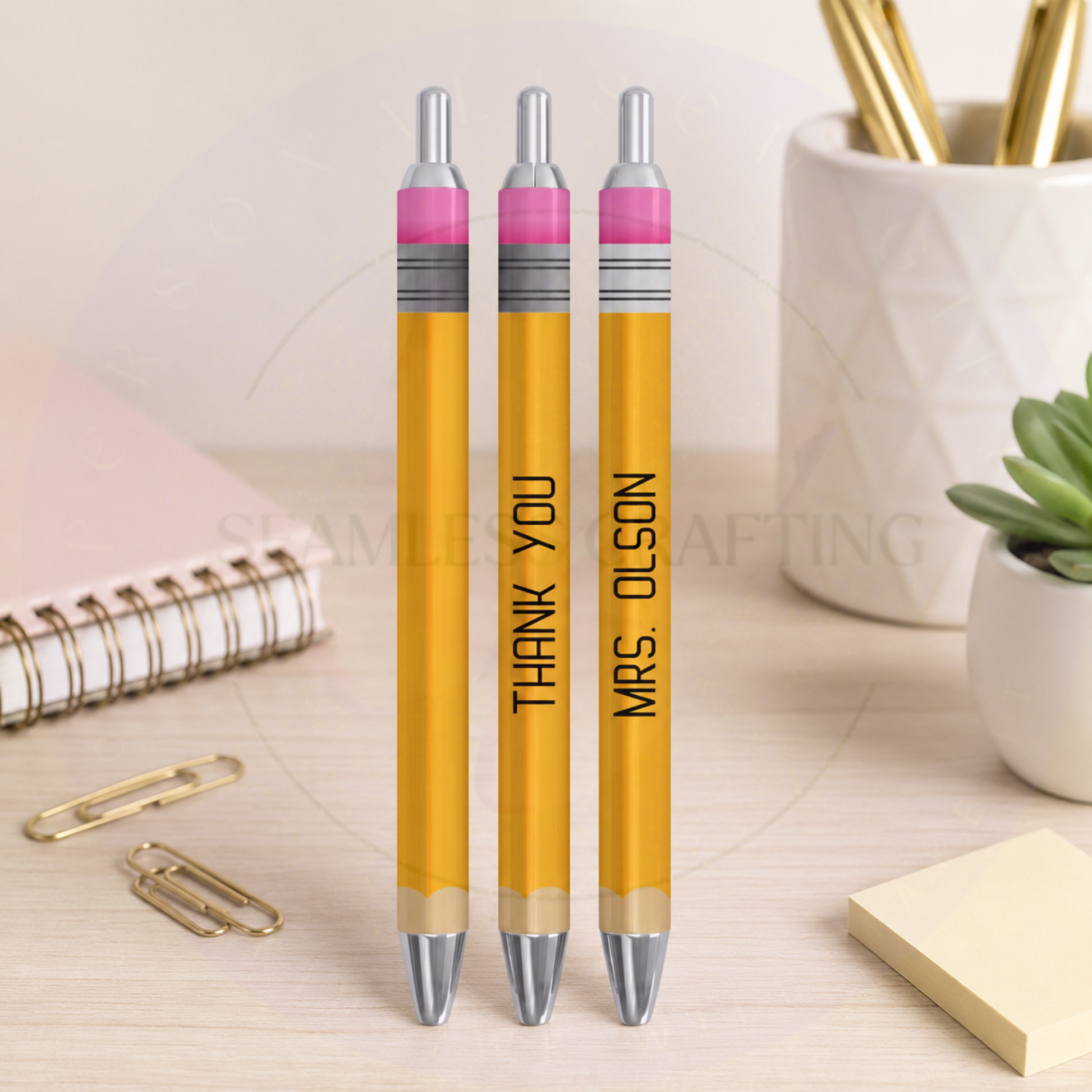 School staff ballpoint pen personalised for nursery worker or teacher
