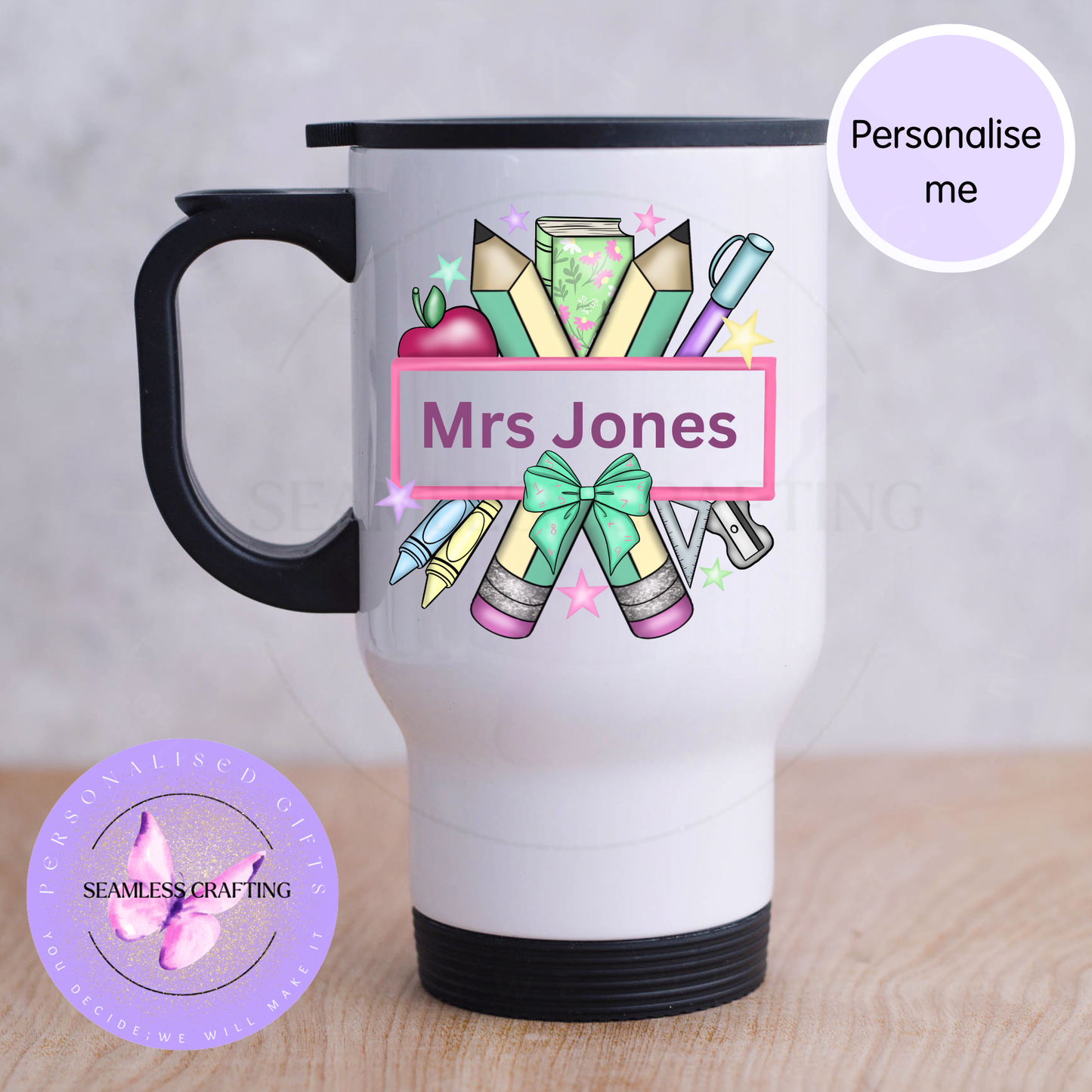 Personalised Teacher Mug – Custom Name Thank You Gift for Teachers, Teaching Assistant Present, End of Term Gift, School Mug