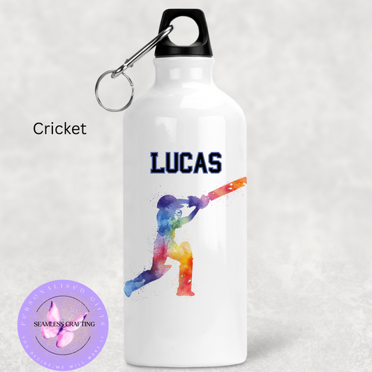 Personalised 400ml Sports Water Bottle – Watercolour Design | Custom Martial Arts, Dance, Football, Rugby, Horse Riding & More | Small UK Business