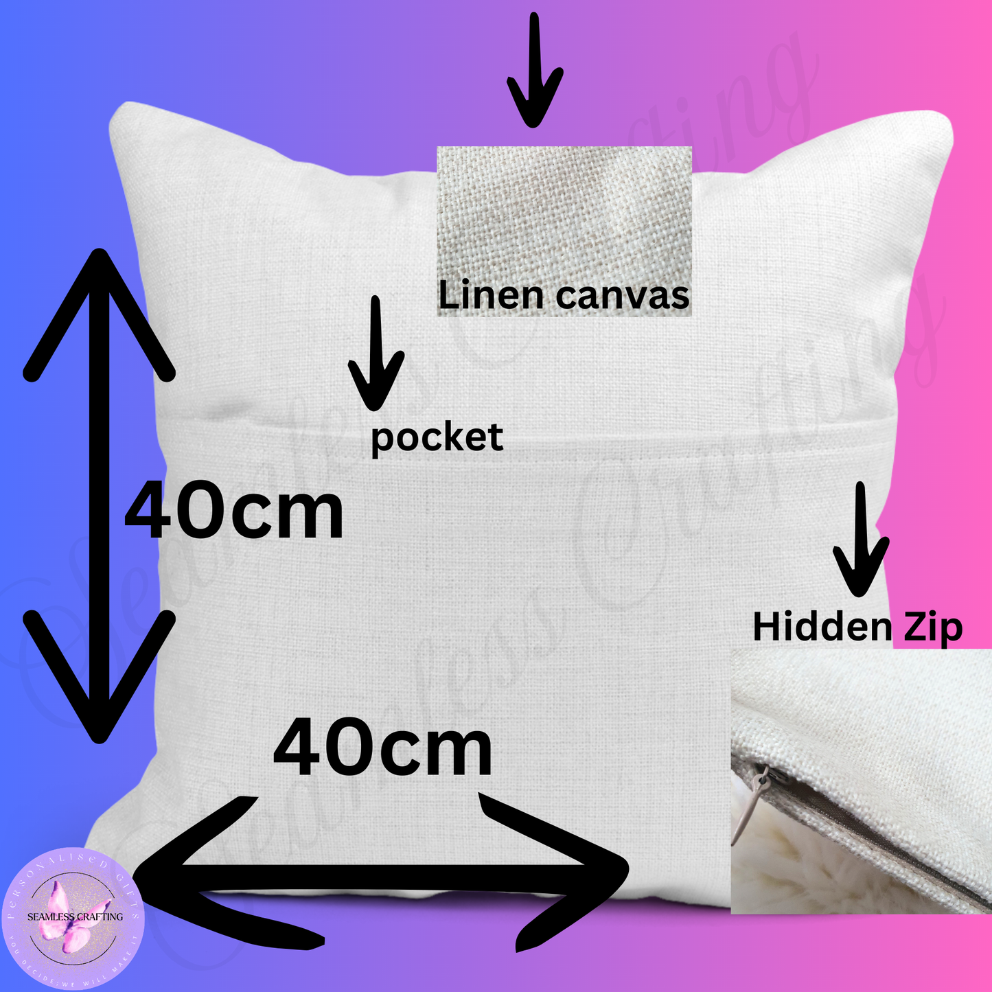 Personalised Memorial Cushion with Pocket – Cardinal Remembrance Pillow for Dad – Memory Cushion Gift – Christmas Bereavement Keepsake (40cm)