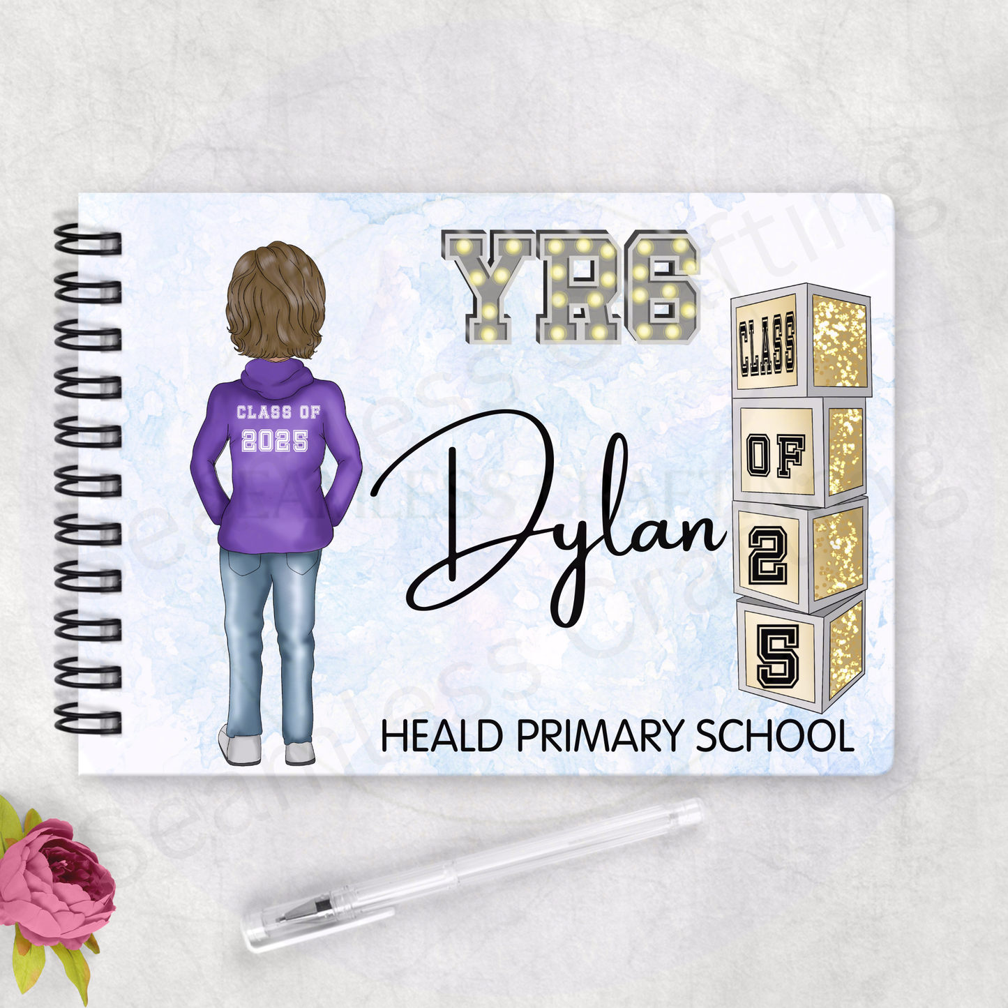 Personalised Year 6 memory autograph book for primary school leavers 2026