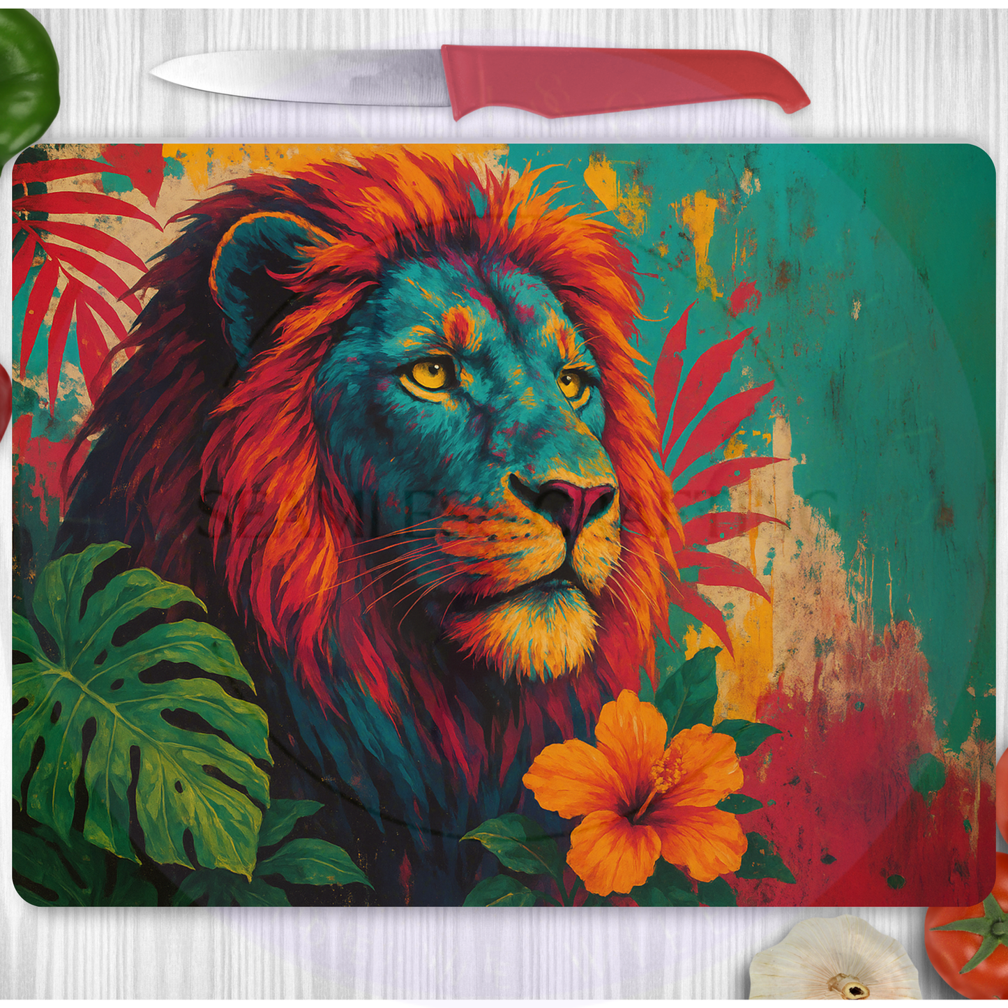 personalised dad chopping board lion design unique gift