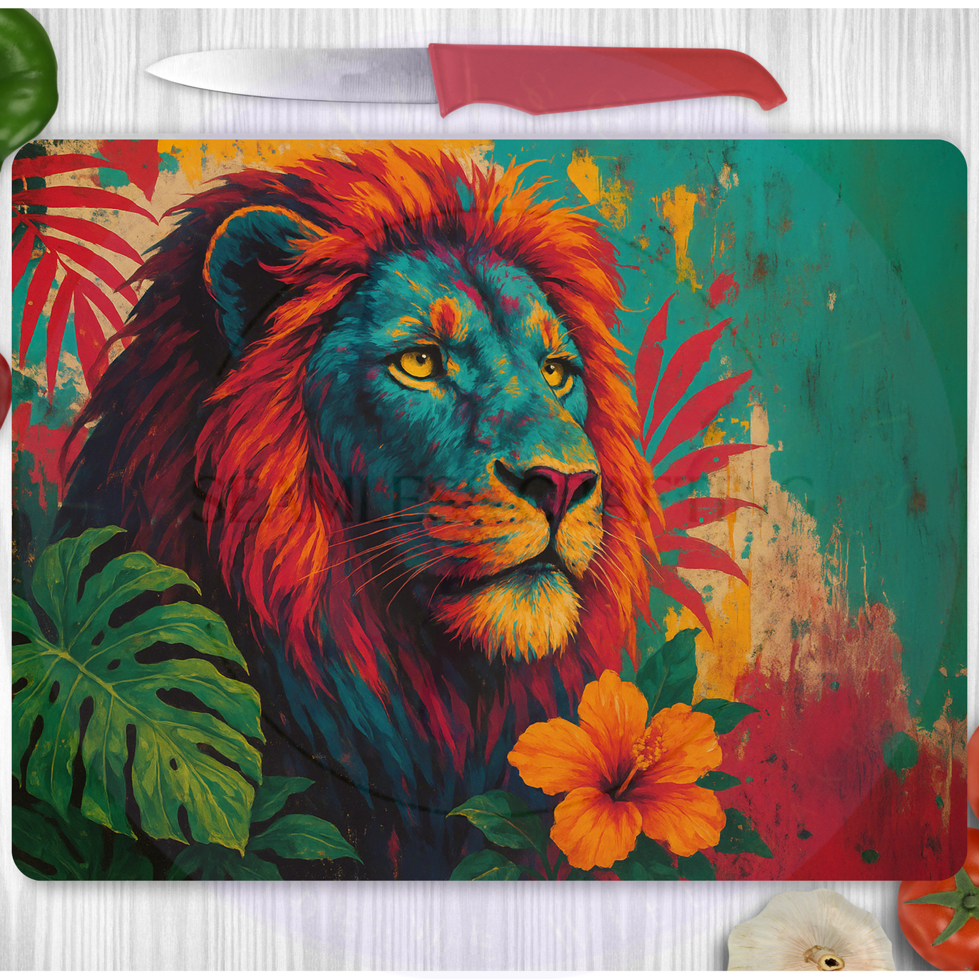 personalised dad chopping board lion design unique gift