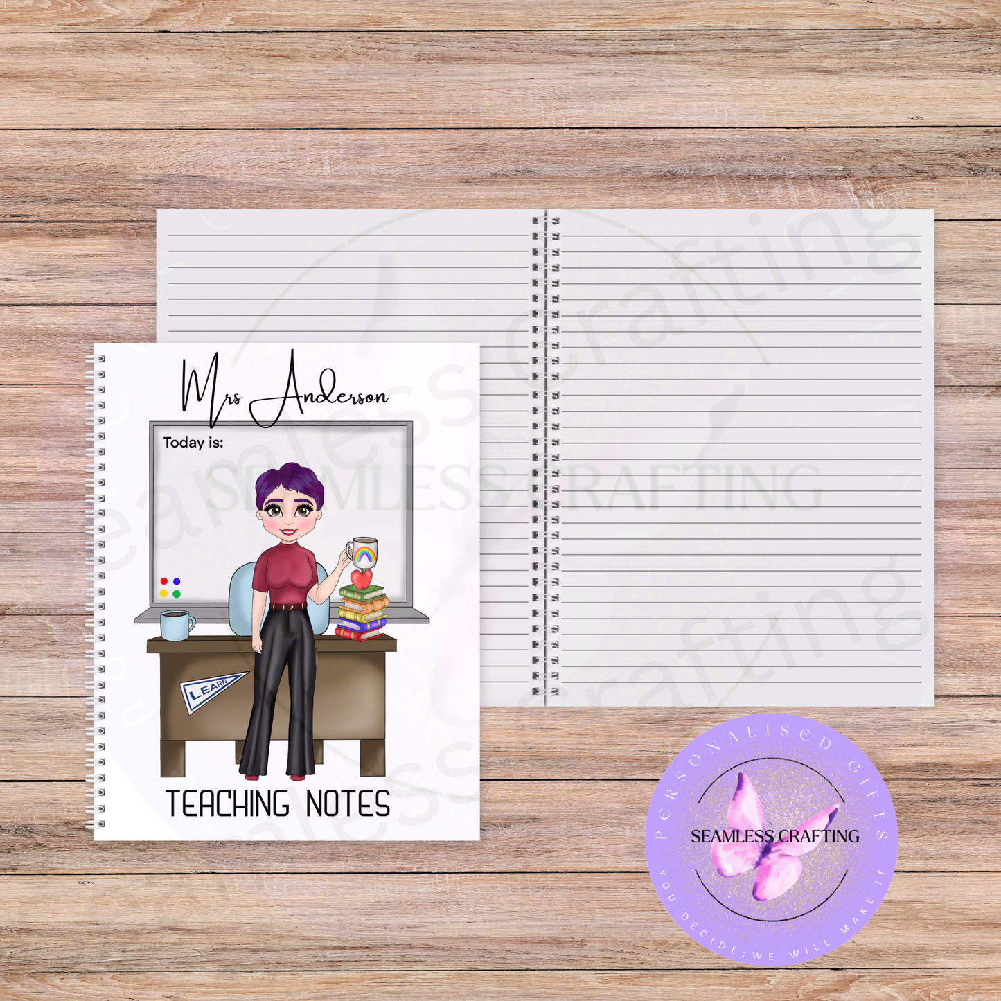 Personalised Teacher Notebook A5 | Custom Teaching Notes Book | Teacher Gift | Teaching Assistant Notebook