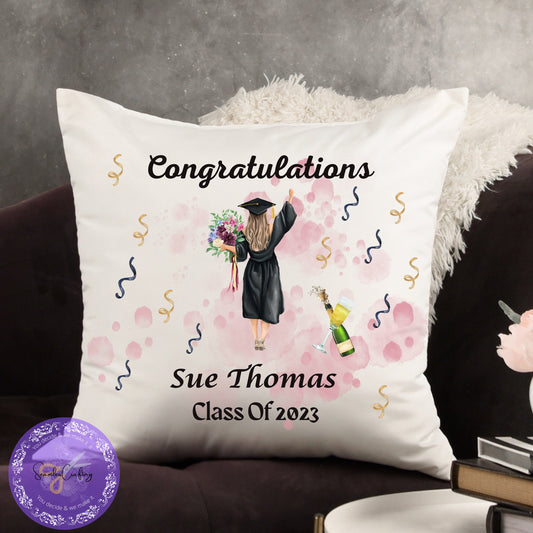 Personalized Graduation Cushion Gift, Gift For Graduation, Student Graduation Character Gift, University Graduate Gift