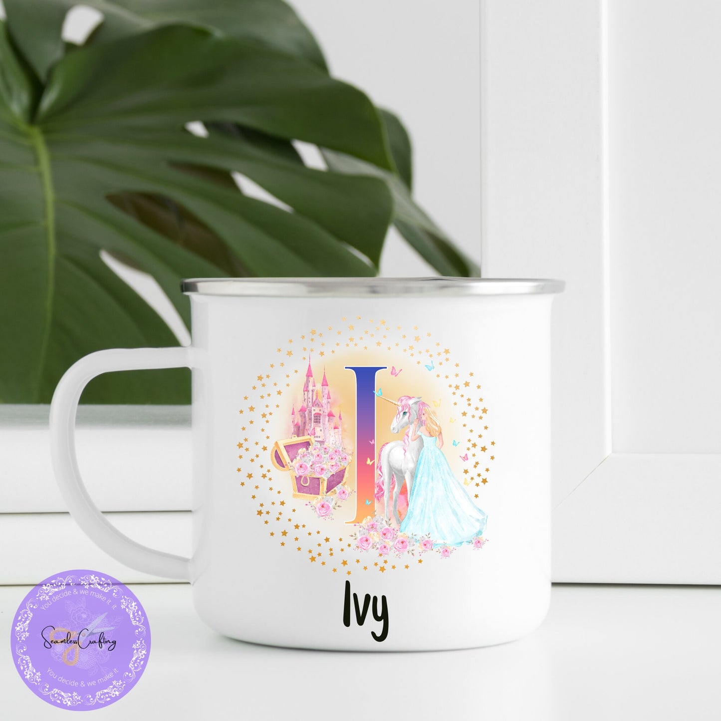 Personalised  Enamel Mug , Kids Cups,Name Mug, Tin Mug, Mini Mug, Gift For Children,Unbreakable Mug,Children's Birthday Gift, Dinosaur