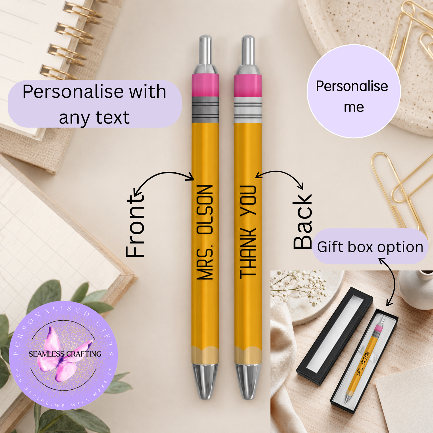 Personalised teacher pen aluminium ballpoint pen for school staff