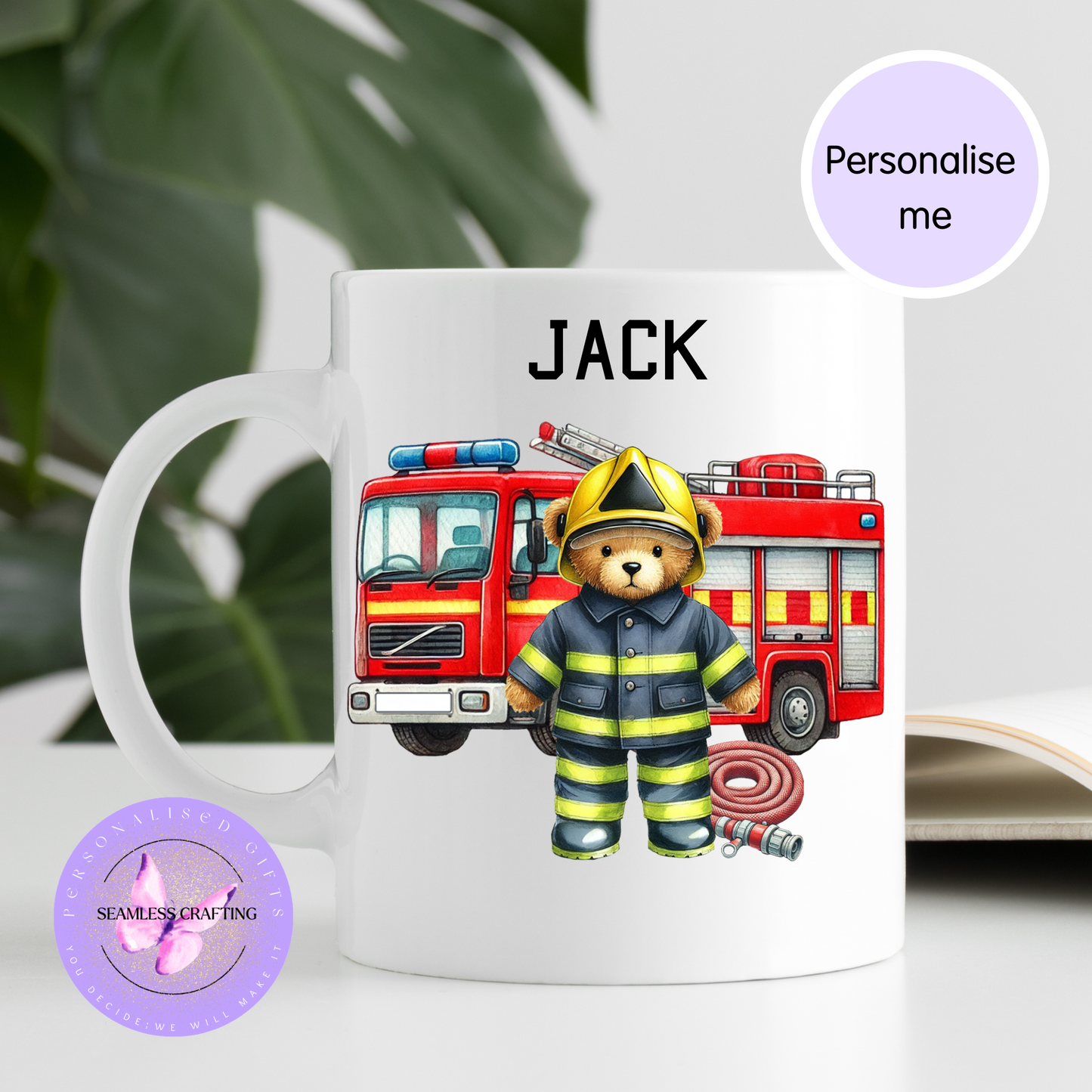 Fire service personalised mug available in ceramic and travel options