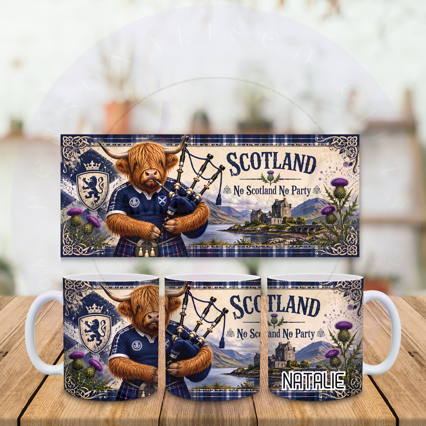 Personalised Scotland Football Mug with Name | Scottish Fan Gift