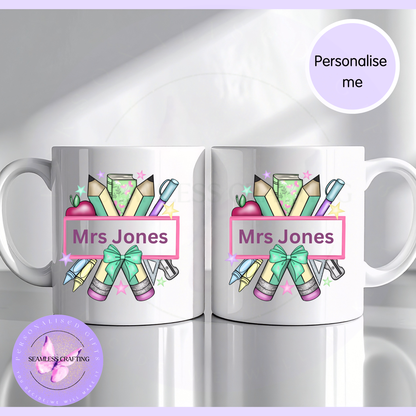 Personalised Teacher Mug – Custom Name Thank You Gift for Teachers, Teaching Assistant Present, End of Term Gift, School Mug