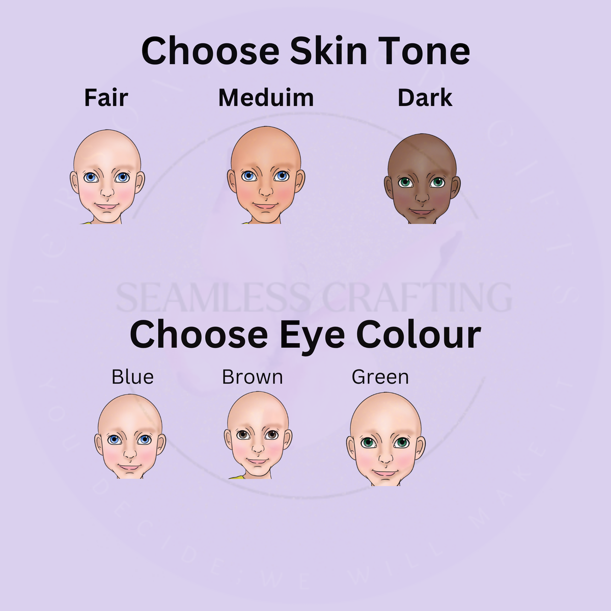 Postman character skin tone and eye colour personalisation options