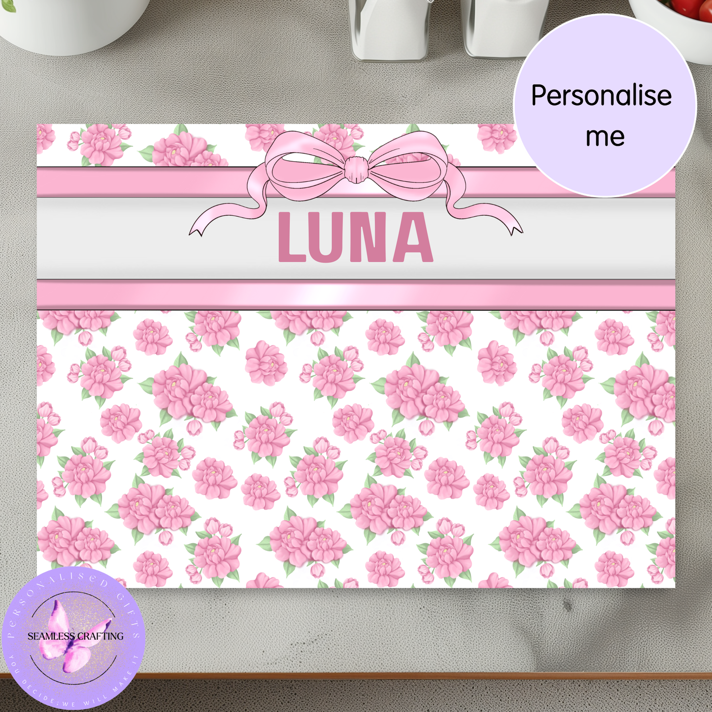 personalised vanity heat mat floral design