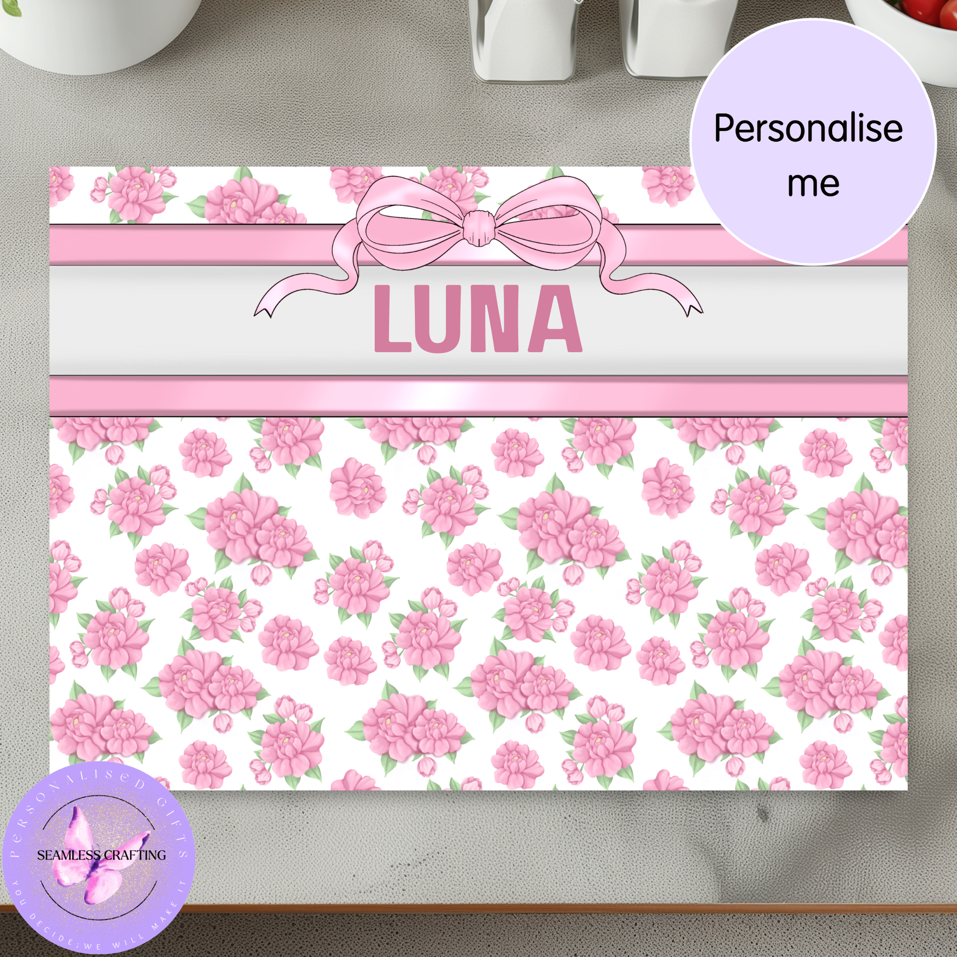personalised vanity heat mat floral design