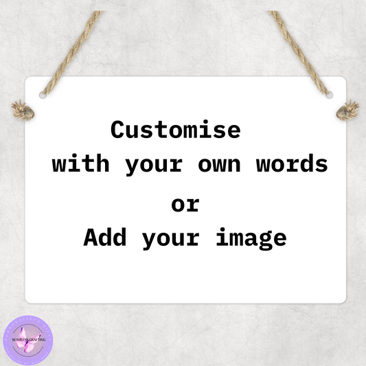 Personalised Metal Sign – Custom Printed Aluminium Sign with Text or Image – UV Protected Waterproof Indoor & Outdoor Sign