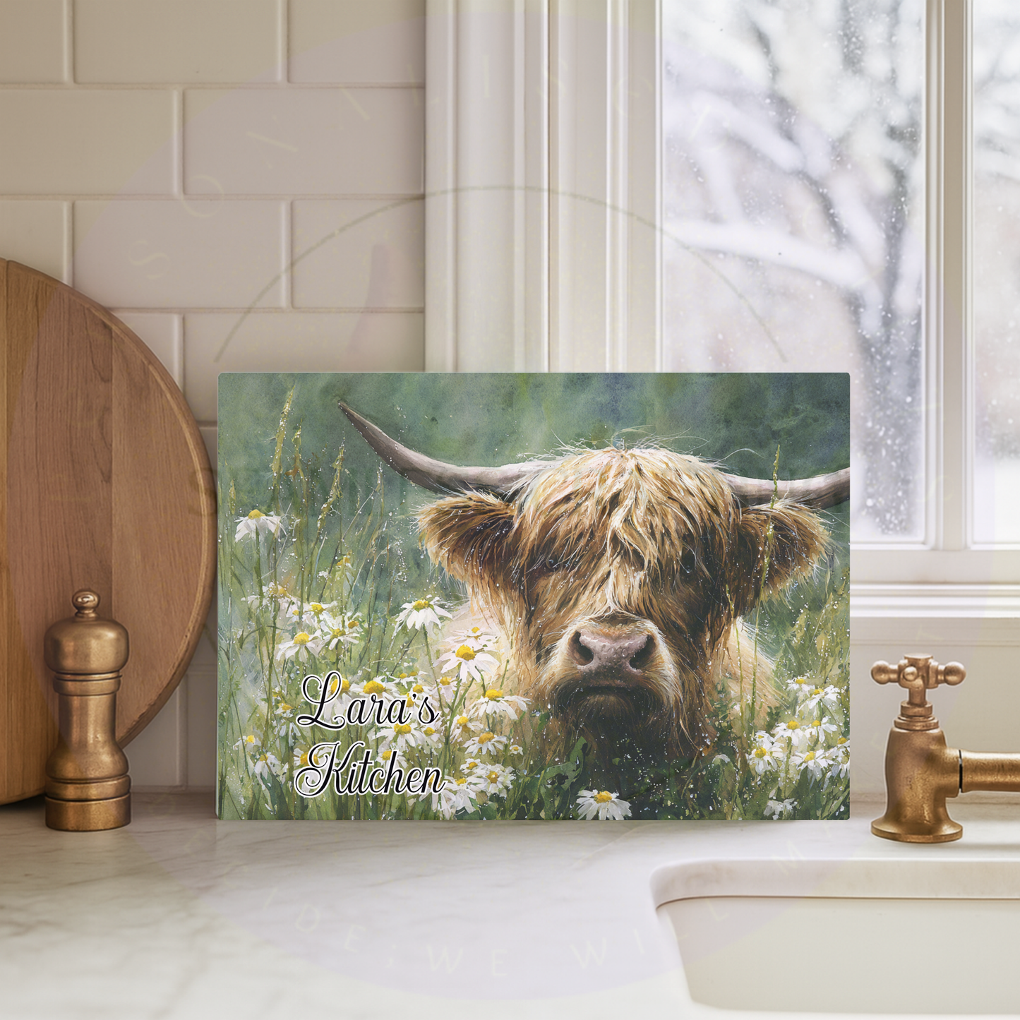 birth flower chopping board personalised kitchen gift uk