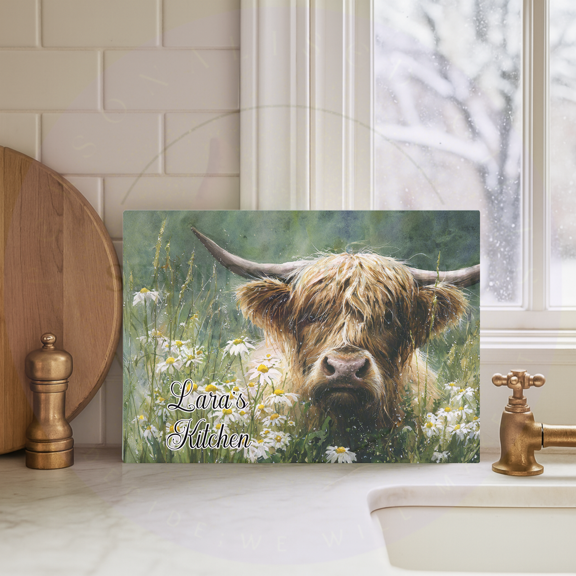 birth flower chopping board personalised kitchen gift uk