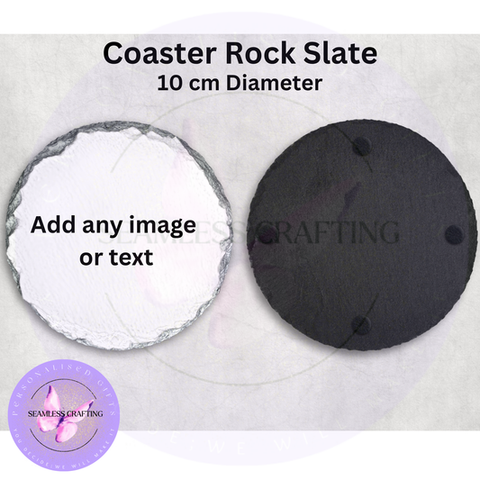 Personalised round slate coaster with custom image or text