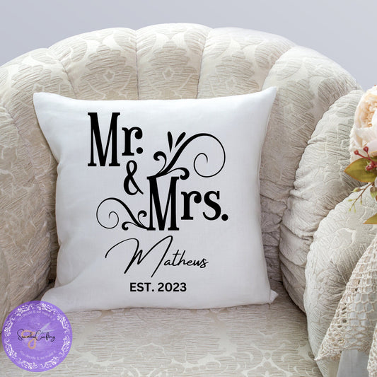Personalised Wedding Gift Pillow, Mr & Mrs Wedding Gift, Wedding Cushion, Wedding Anniversary Gift, Couple Wedding Gift, Bride and groom