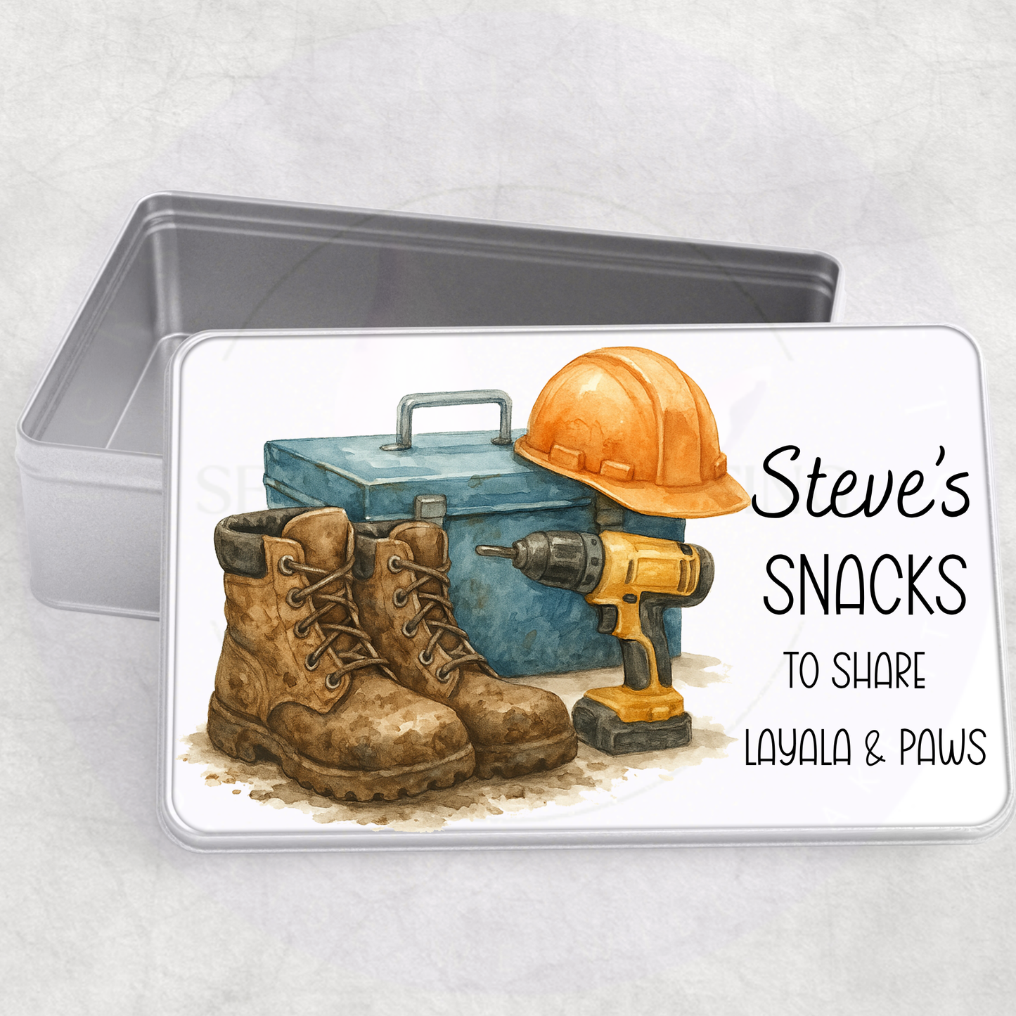 custom treat tin dad gift personalised storage box biscuits sweets