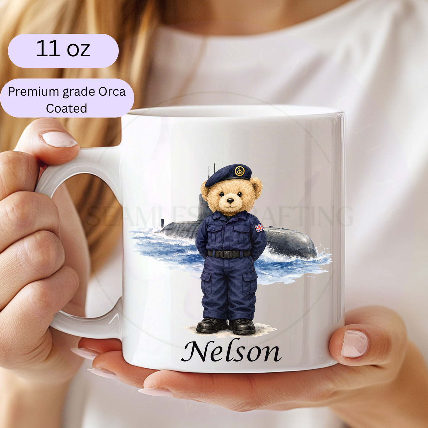 Personalised Royal Navy Bear Mug & Travel Mug