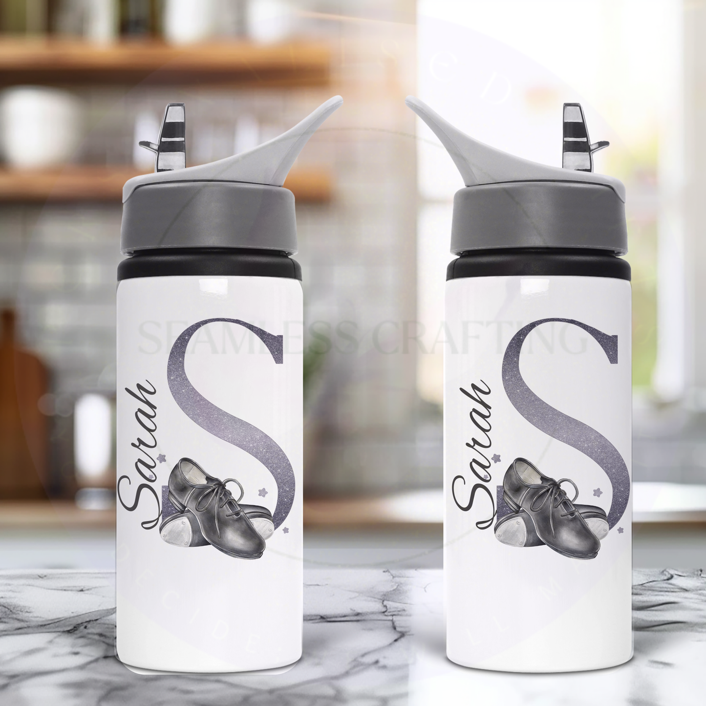 Personalised tap dance mug with name Saran initial S gift for dancer