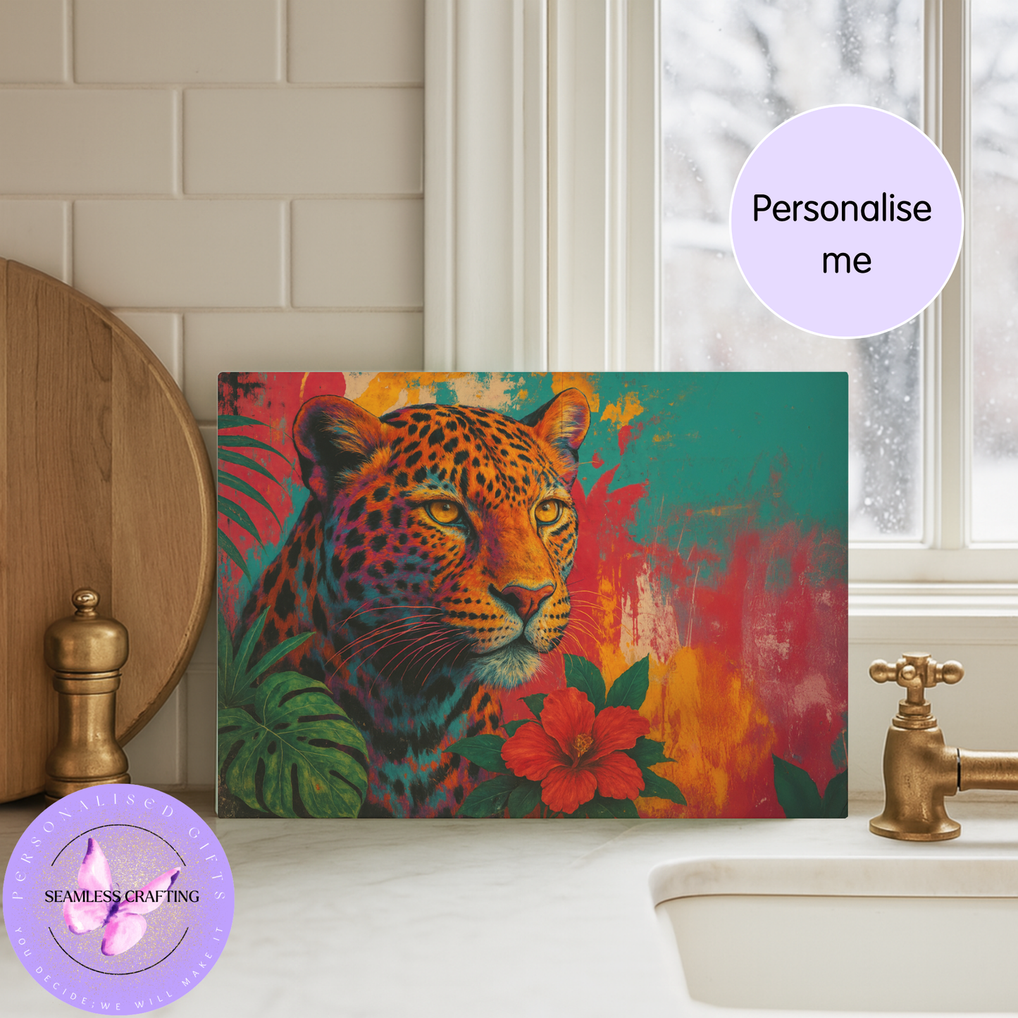 custom name chopping board tempered glass kitchen protector