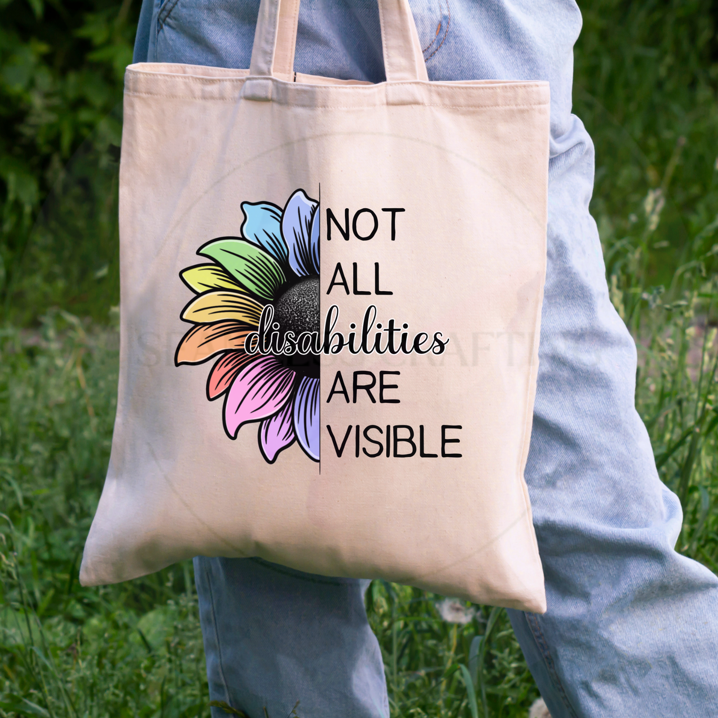 Personalised Not All Disabilities Are Visible Tote Bag – Invisible Disability Awareness Canvas Shopper