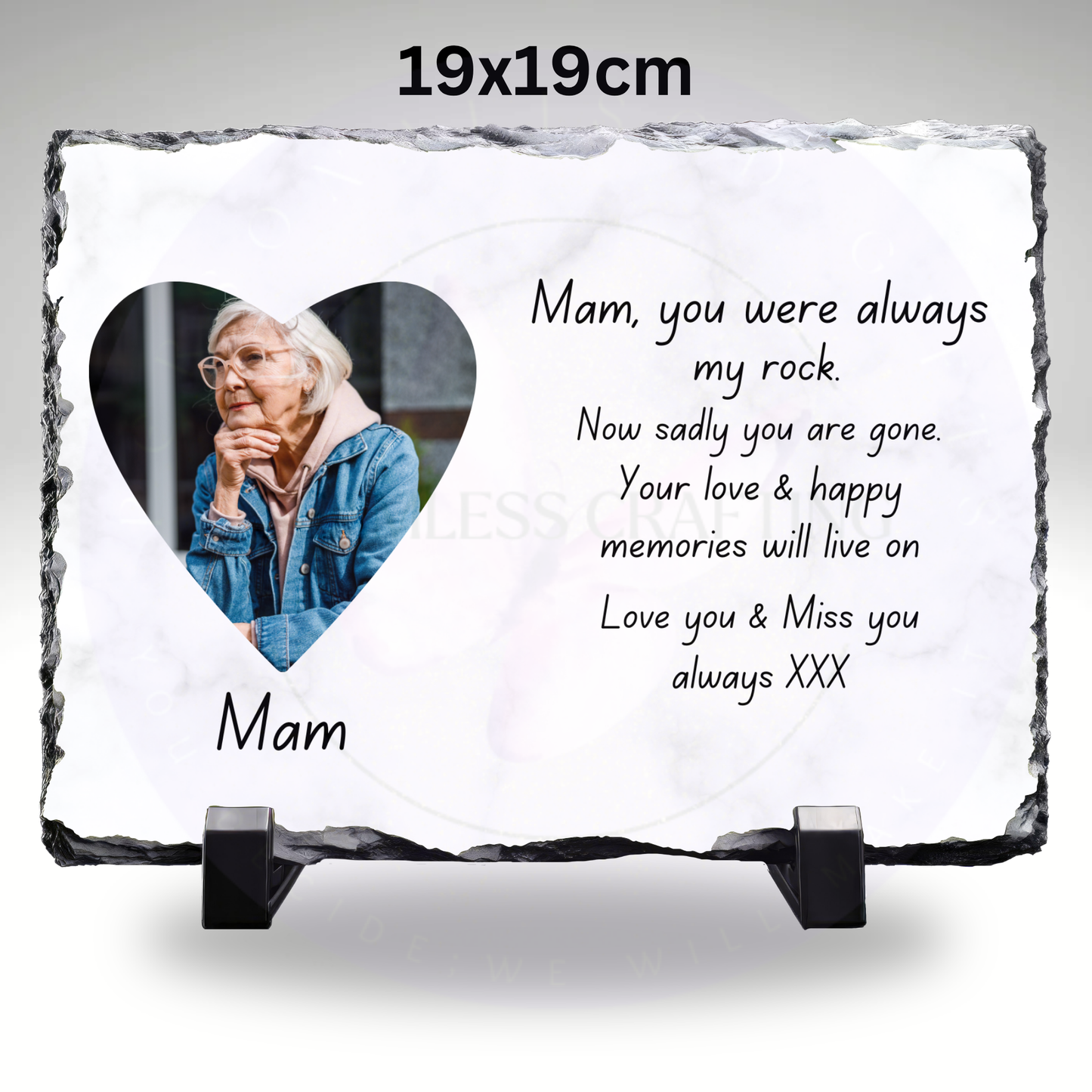 Personalised Memorial Photo Slate Plaque – Custom Remembrance Gift with Photo & Message