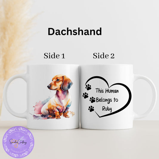 Peronalised common dog breed mug, Gift For dog owner, Custom Dog Mug, Watercolour Dog Mug, Pet Mug, Funny qoute, Silly Dog qoute cup,