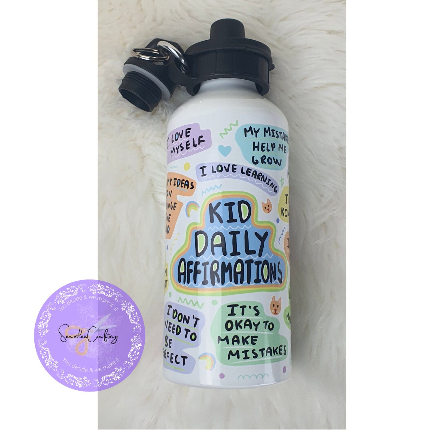 Personalised Kids Daily Affirmation Bottle, Tumbler, Kids Daily Affirmation , Hydration Kids Bottle, Boost Self-Esteem and Confidence , PE
