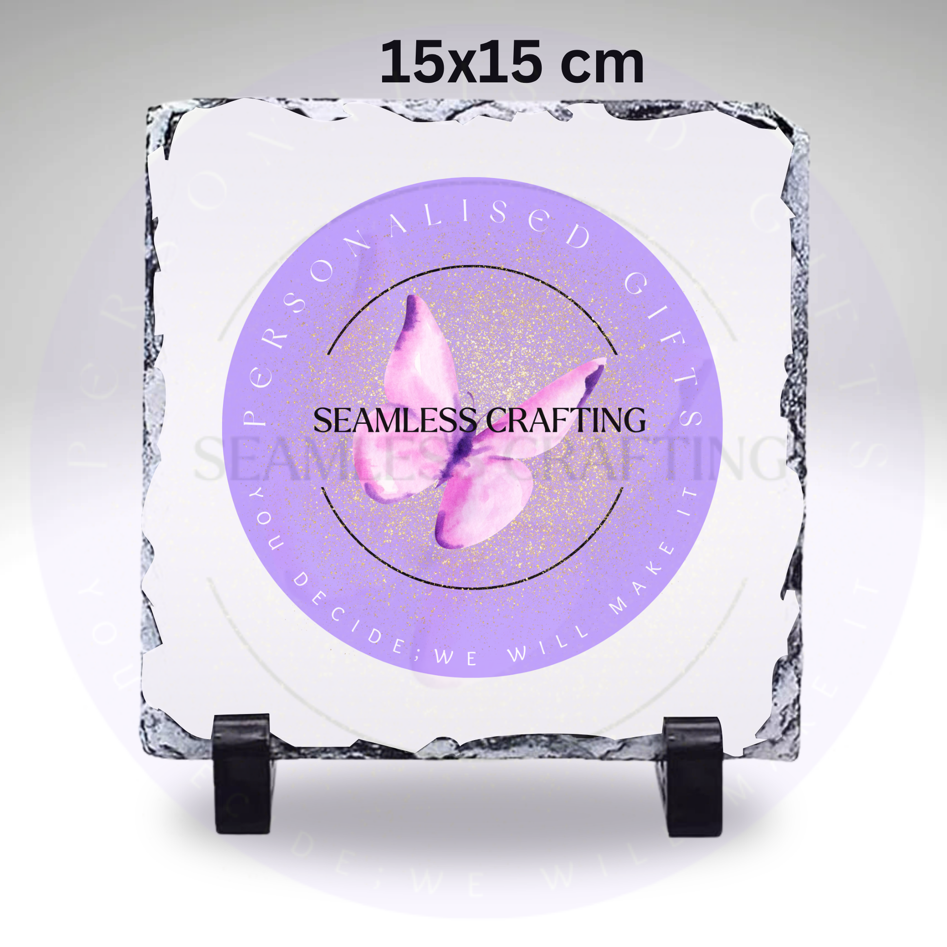Custom square slate gift with printed business logo