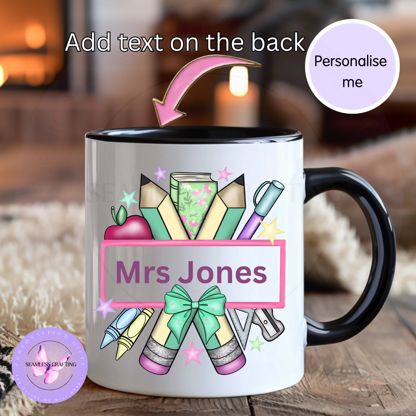 Personalised Teacher Mug – Custom Name Thank You Gift for Teachers, Teaching Assistant Present, End of Term Gift, School Mug