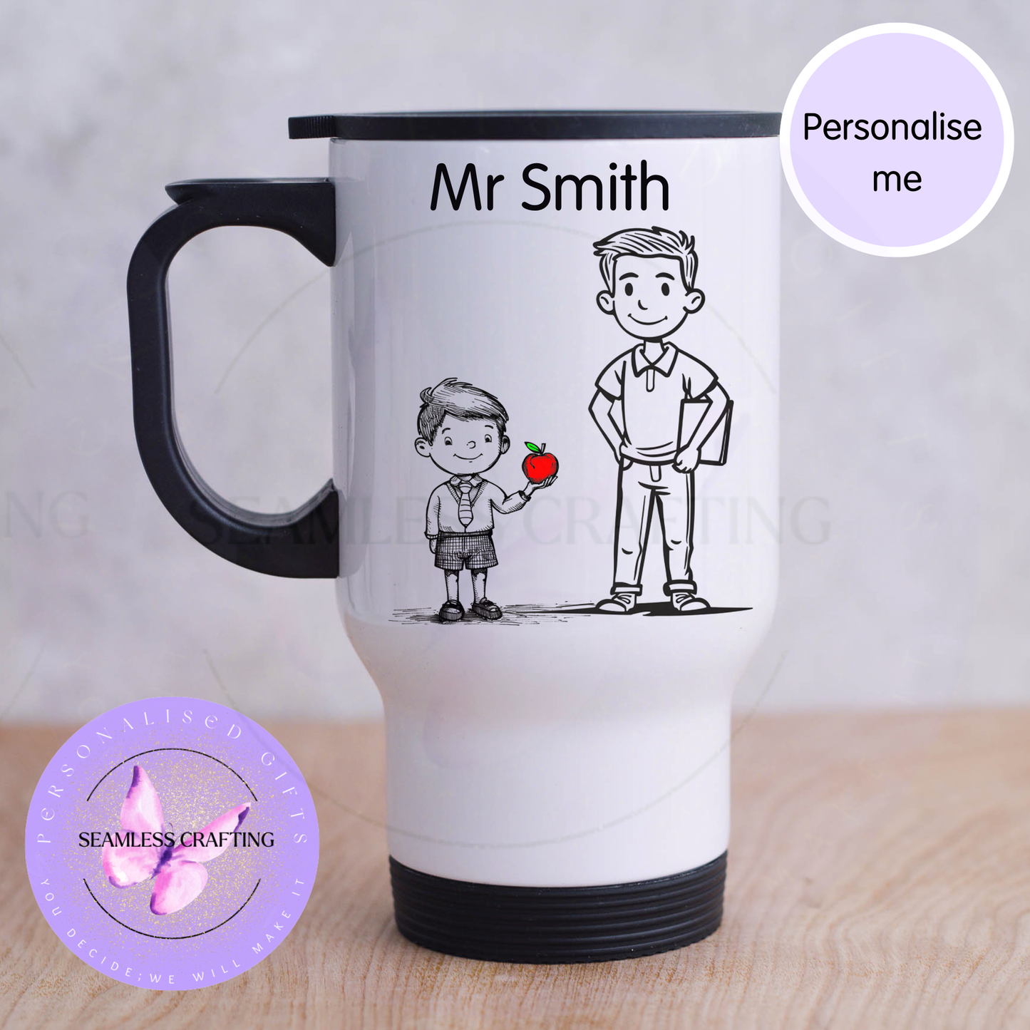 teacher travel mug personalised name