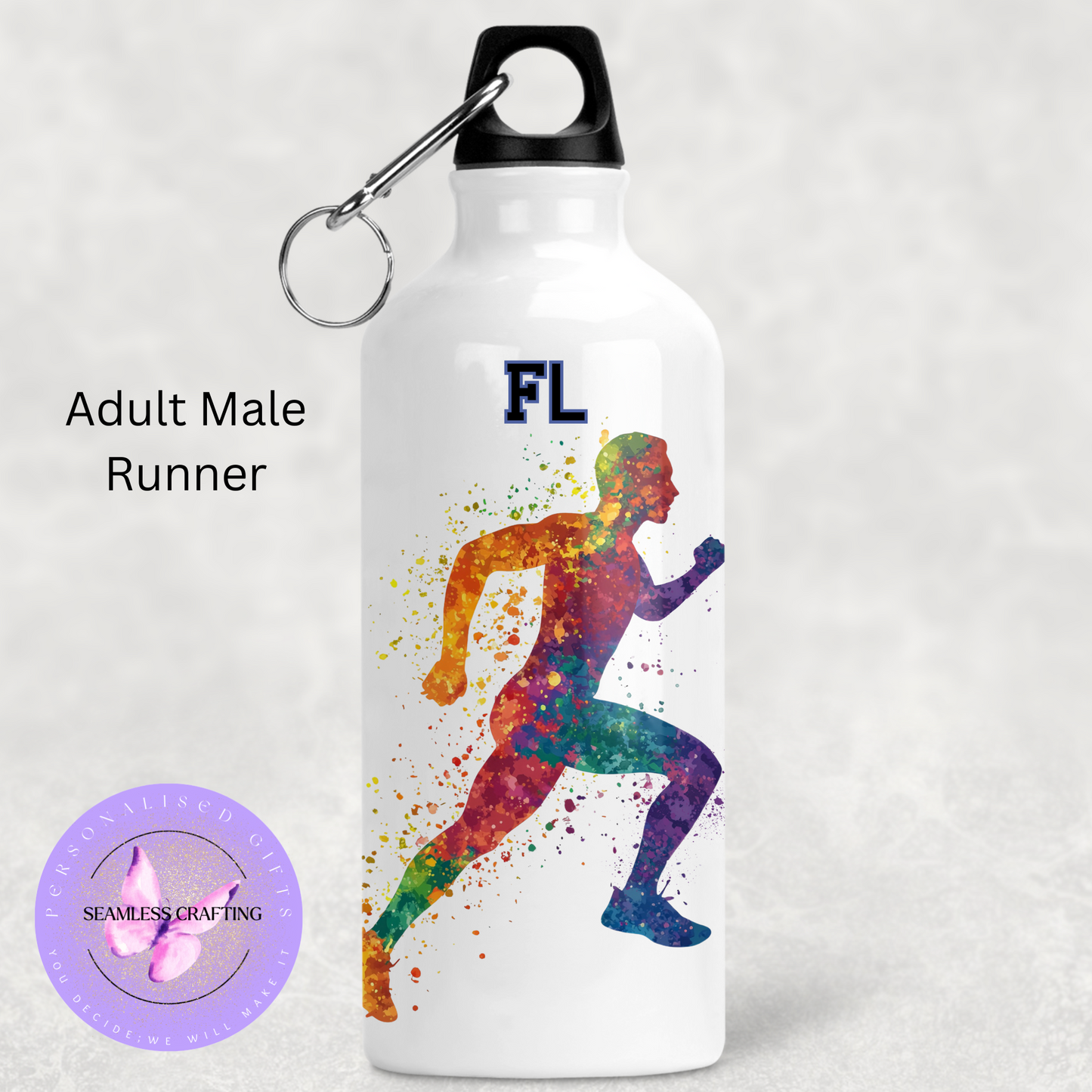 Personalised 400ml Sports Water Bottle – Watercolour Design | Custom Martial Arts, Dance, Football, Rugby, Horse Riding & More | Small UK Business