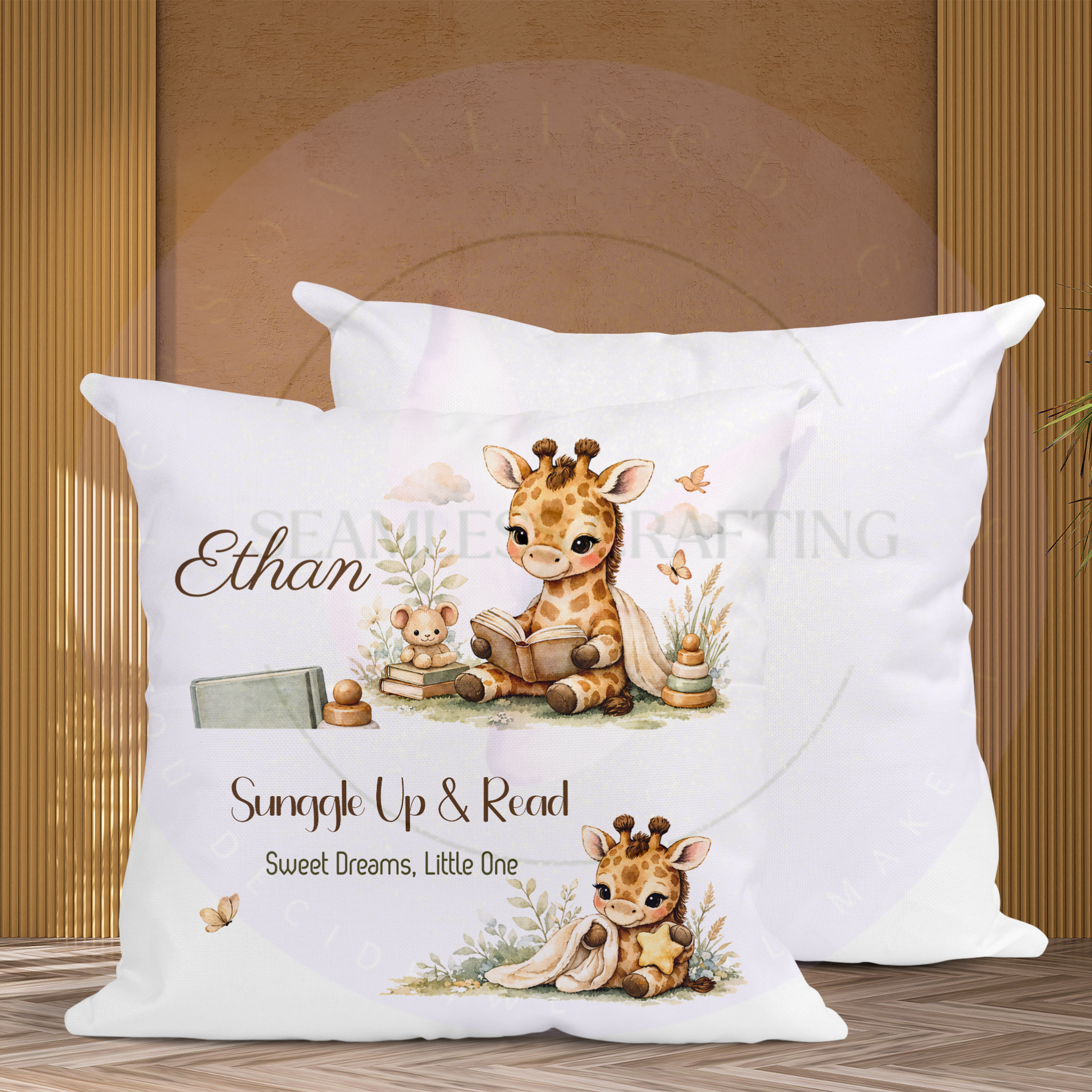Safari nursery decor giraffe pillow gift