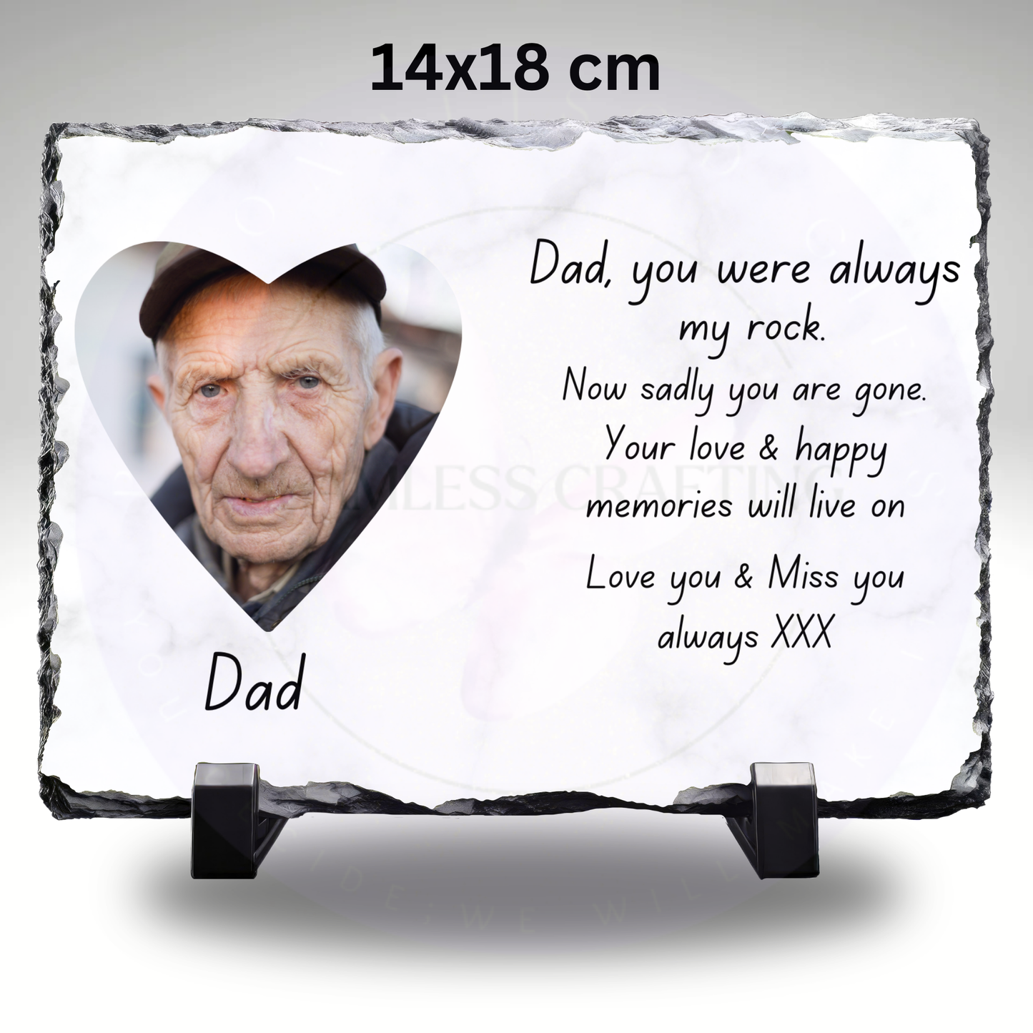 Personalised Memorial Photo Slate Plaque – Custom Remembrance Gift with Photo & Message